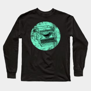 DISTRESSED VINTAGE TYPEWRITER MINT Long Sleeve T-Shirt